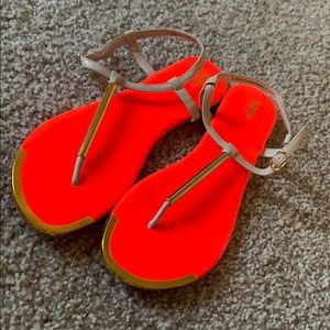 NWOT Neon Orange Sandals
